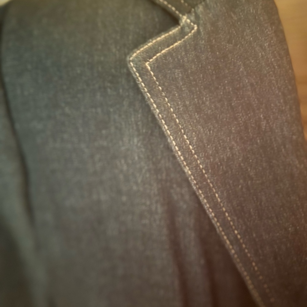 Denim Blazer with Contrast Stitching | Size L